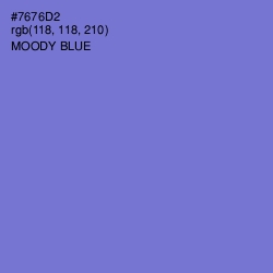 #7676D2 - Moody Blue Color Image
